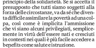 2024 08 30 poverta solidarieta sfortuna non responsabilita articolo super buonista by De Sanctis Alberto PERIODO 01 Il Secolo XIX