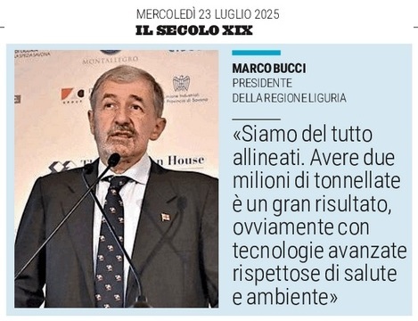2025 07 23 ex ILVA Genova forno elettrico Bucci Marco contento del forno elettrico e di 2 milioni di tonnellate di acciaio Il Secolo XIX